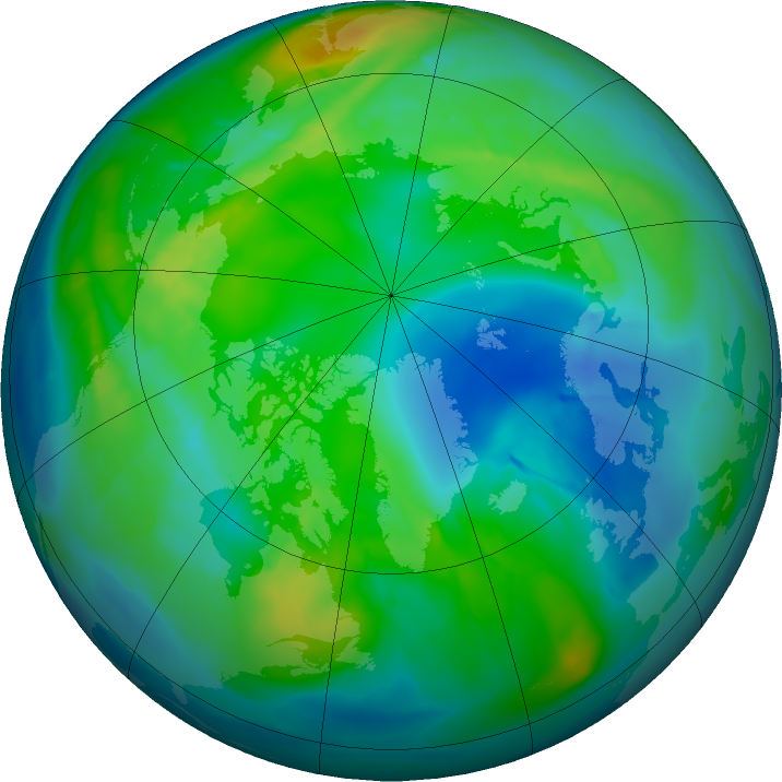 Arctic ozone map for 30 October 2015